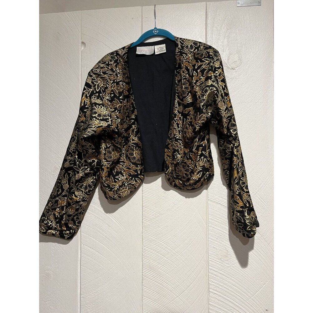 Vintage Passports of Pier 1 Imports jacket Beaded Large Women’s Cropped Floral